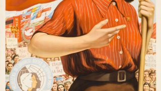 Näituse tunnusvisuaal, Rudolf Pangsepa plakat "Rahu jõud on võitmatu", 1951.